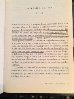 trecho inicial de As Crônicas Marcianas de Ray Bradbury